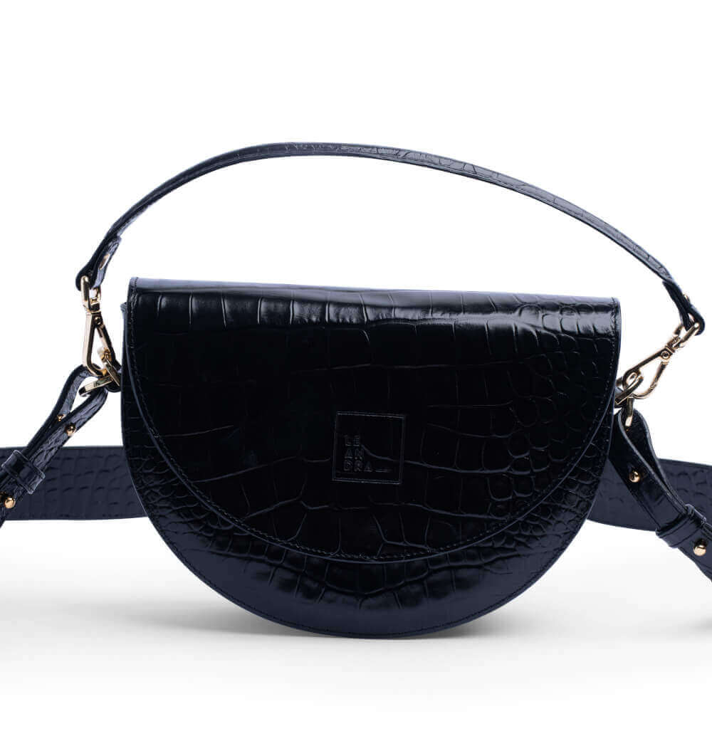 Saddle Coco Bag Negro | Leandra