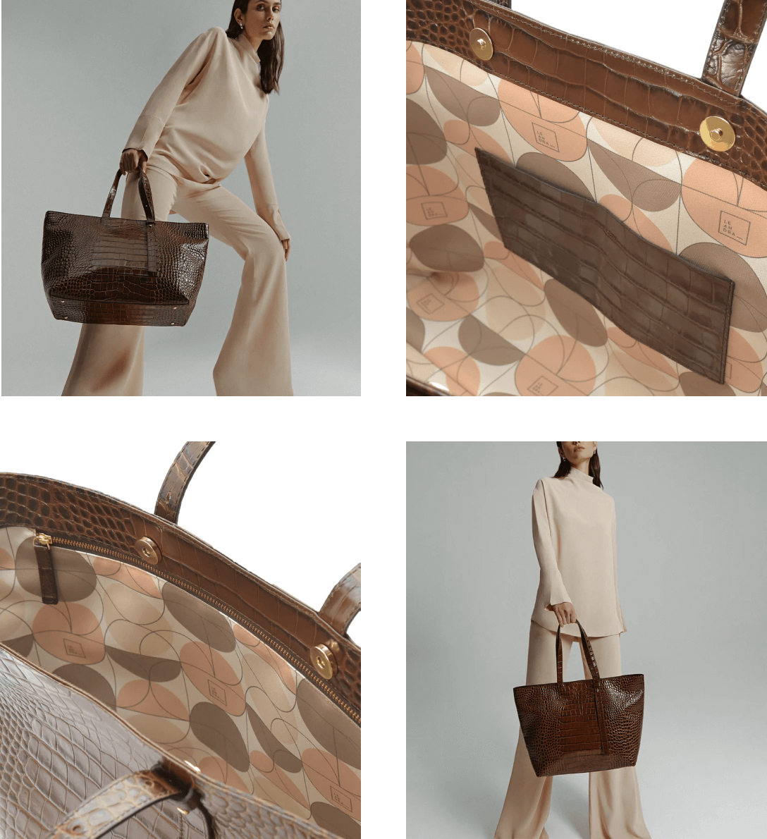 Bolso Shopping Coco Marrón | Leandra