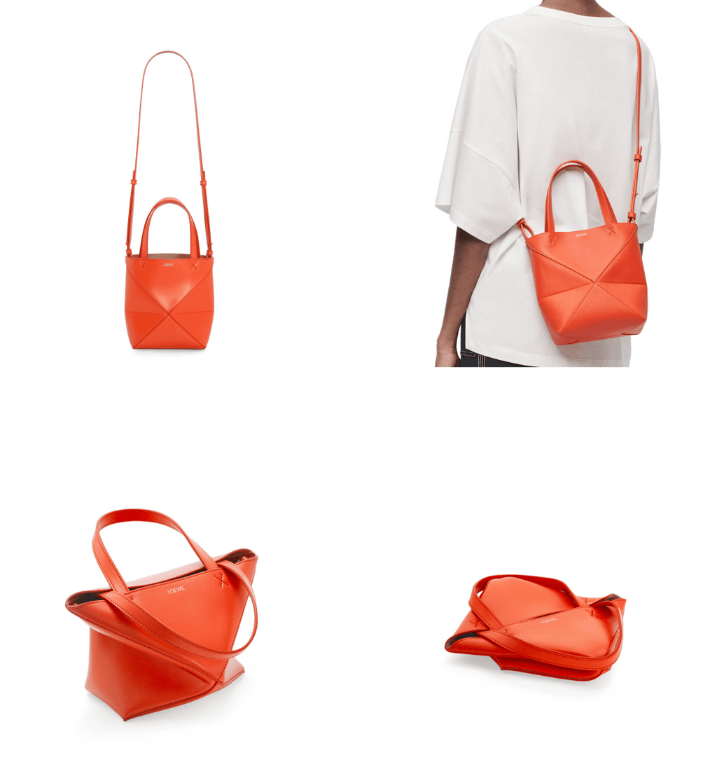 Puzzle Fold Tote Mini Naranja | Loewe