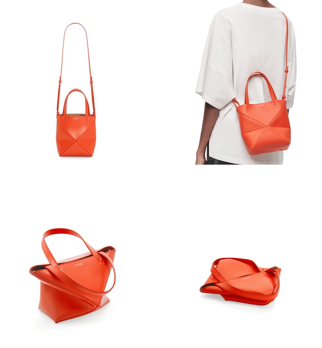 Puzzle Fold Tote Mini Naranja | Loewe