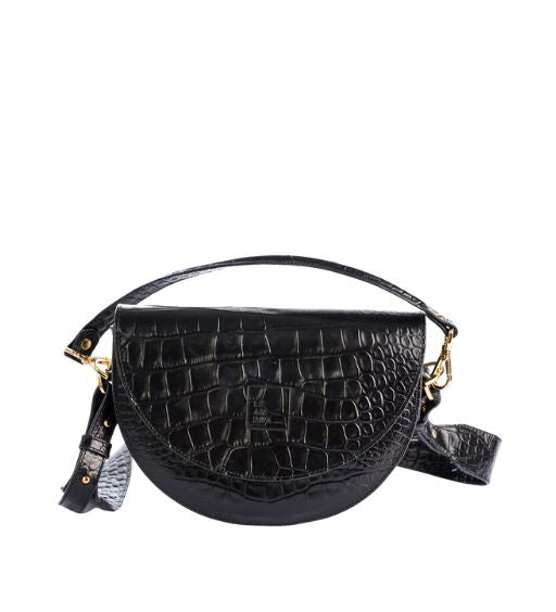 Bolso Saddle Coco Bag Negro de Leandra