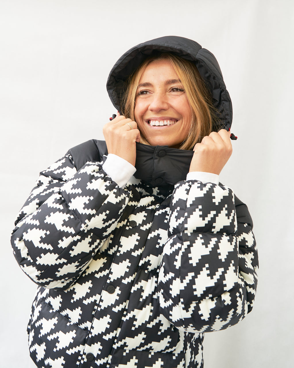 Houndstooth Puffer Pata Gallo | Perfect Moment