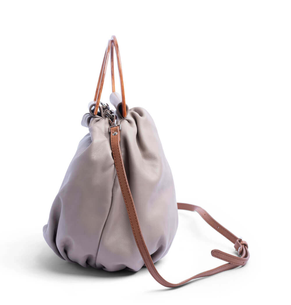 Bolsa Asa Caramelo Lino | Malababa